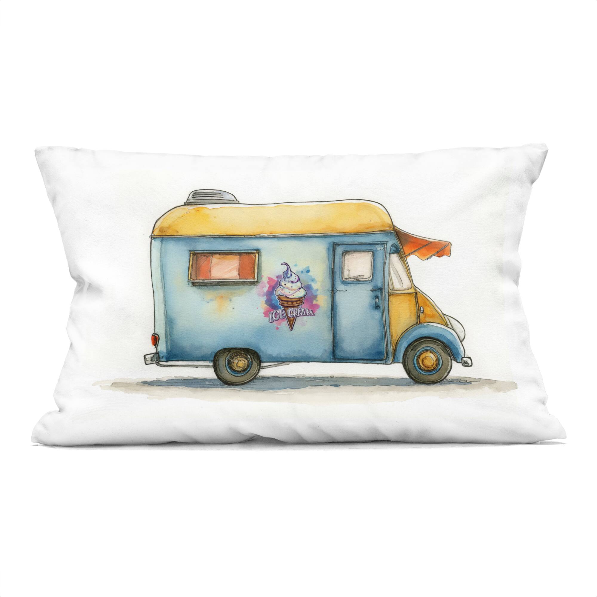 Stupell Industries 14" x 20" Retro Ice Cream Truck Decorative Printed Indoor Pillow